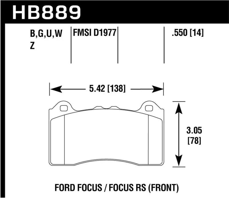 Hawk Performance Hps 5.0 Front Brake Pads For 2017 Ford Focus 1