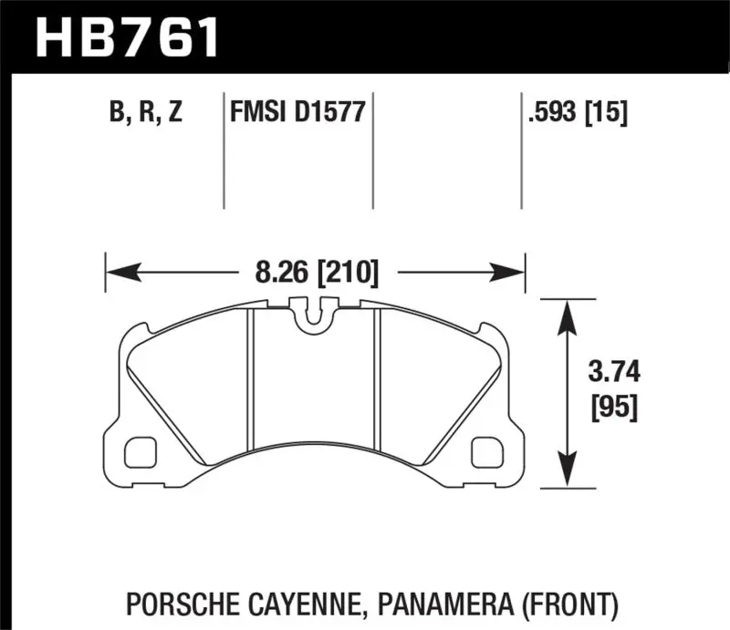 Hawk Performance Hps 5.0 Front Brake Pads For Porsche Panamera/Macan Turbo 1