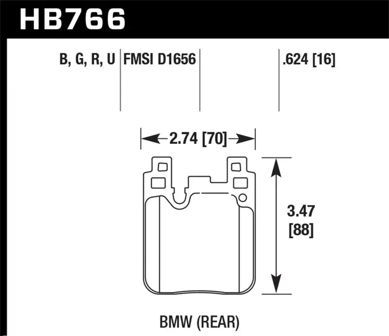 Hawk Performance Hps 5.0 Rear Brake Pads For 12-16 Bmw 328I 2