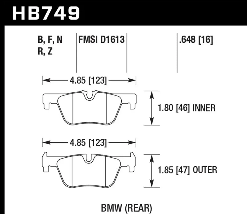 Hawk Performance Hps 5.0 Rear Brake Pads For 13-14 Bmw 328I/328I Xdrive And 2014 428I/428I Xdrive 2
