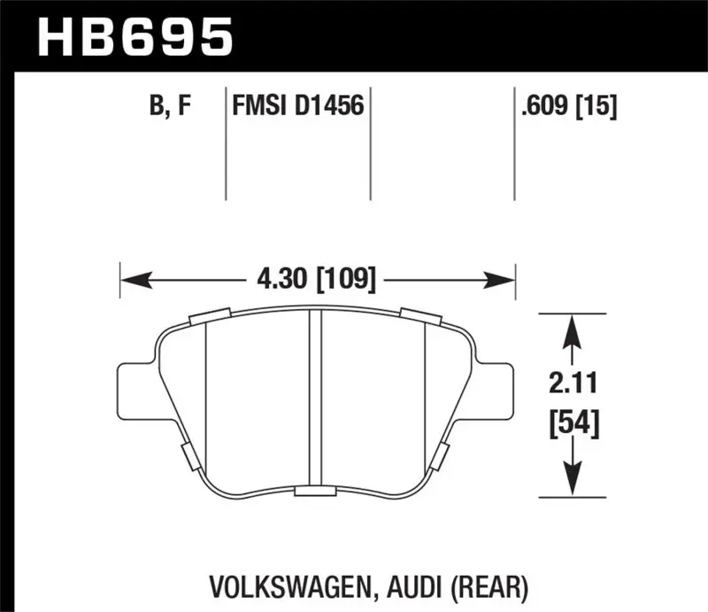 Hawk Performance Hps 5.0 Rear Brake Pads For 2011-2013 Audi A3 Except Tdi 2