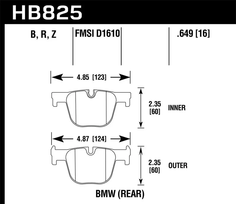 Hawk Performance Hps 5.0 Rear Brake Pads For Bmw 335I/335I Xdrive 13-15 / 435I/435I Xdrive 14-16 2