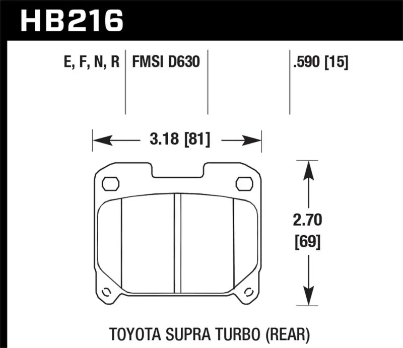 Hawk Performance Hps 5.0 Street Rear Brake Pads For 93-98 Toyota Supra Tt 1
