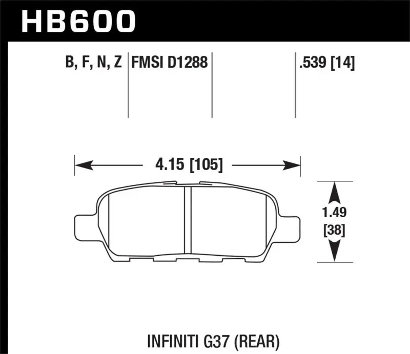 Hawk Performance Hps Street Brake Pads For Infiniti G35 Sport, G37, Nissan Rogue 08-10, Sentra Se-R 07-09, Sentra Se-R M/T 10 2