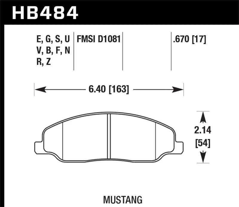 Hawk Performance Hps Street Front Brake Pads For 05-10 Ford Mustang Gt & V6 / 07-08 Shelby Gt 1