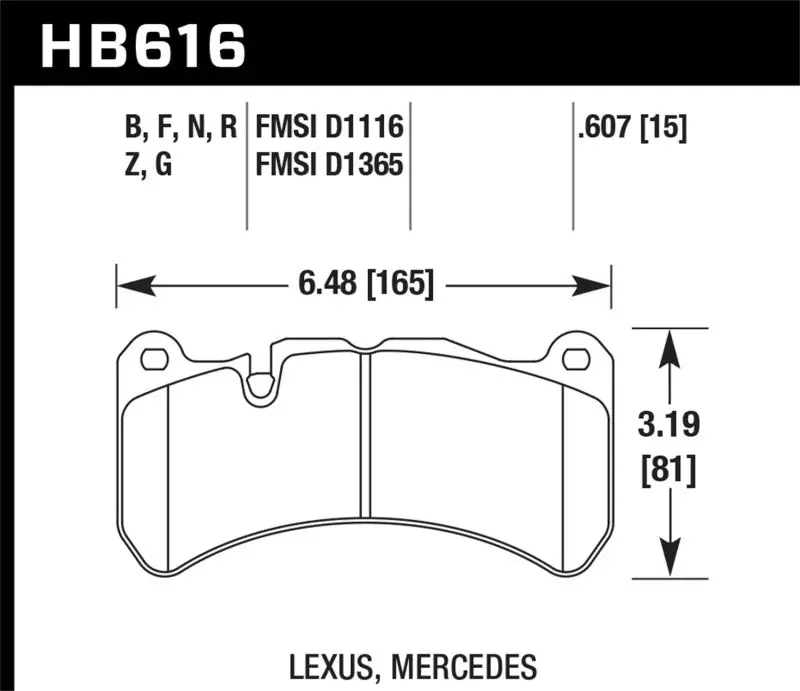 Hawk Performance Hps Street Front Brake Pads For 08-09 Lexus Is-F 1