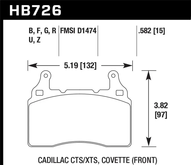 Hawk Performance Hps Street Front Brake Pads For 2010-2015 Chevy Camaro Ss 2