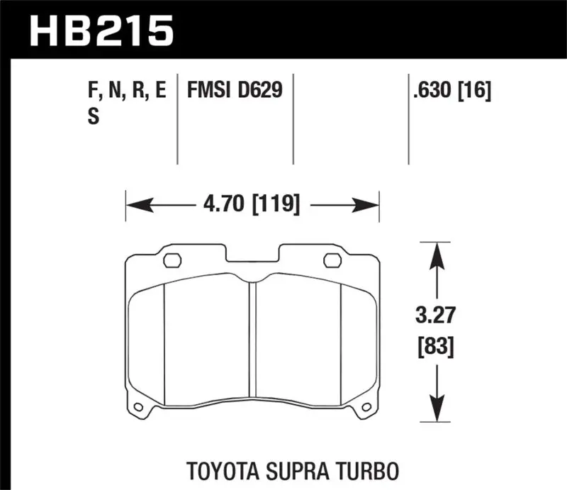 Hawk Performance Hps Street Front Brake Pads For 93-98 Toyota Supra Tt 2