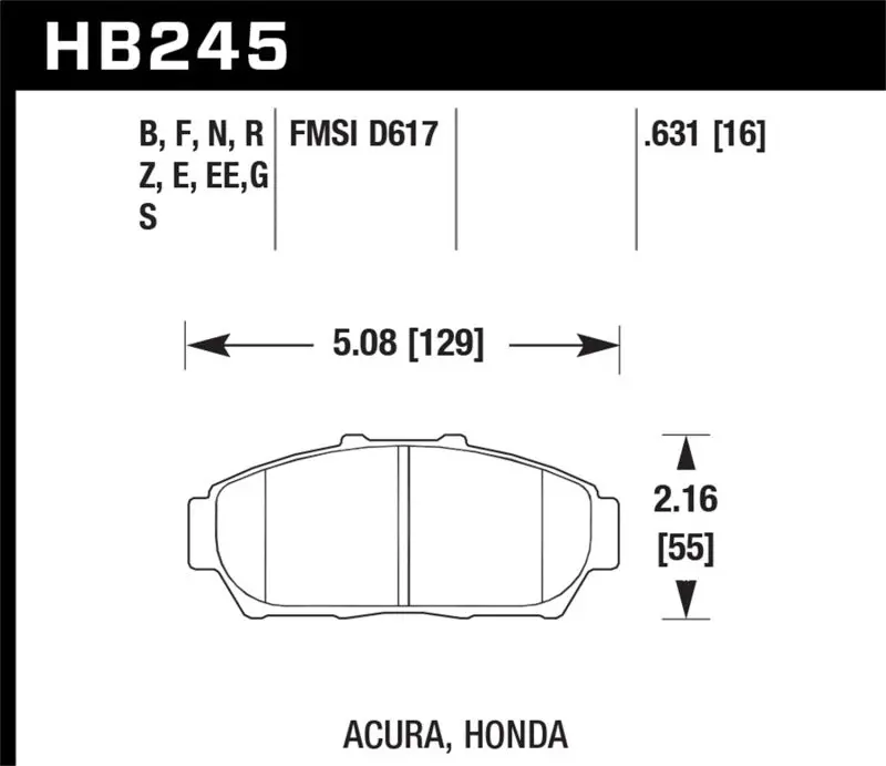 Hawk Performance Hps Street Front Brake Pads For 94-01 Acura Integra (Excl Type R) 2