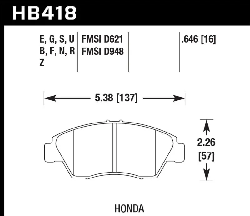 Hawk Performance Hps Street Rear Brake Pads For 02-06 Rsx (Non-S) / 03-09 Civic Hybrid / 04-05 Civic Si 2