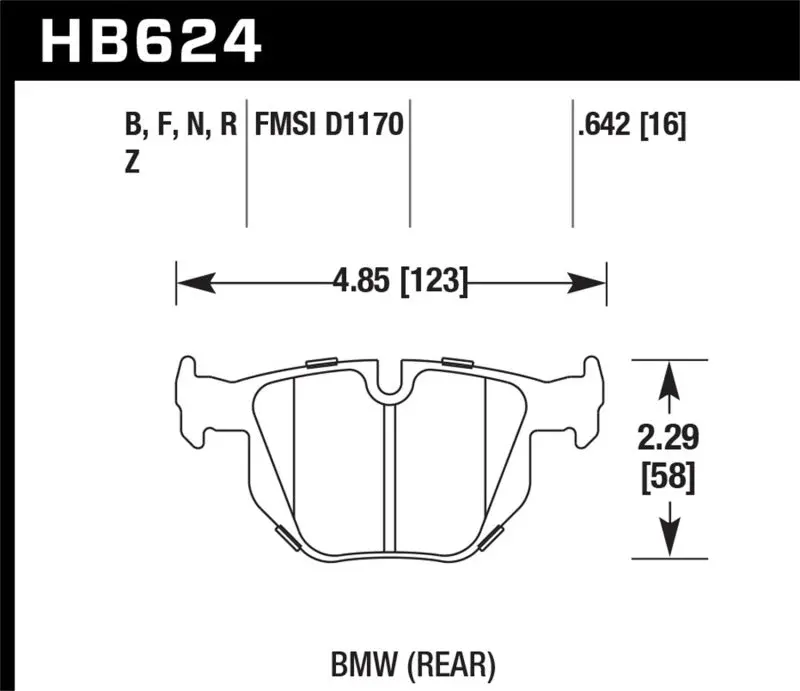 Hawk Performance Hps Street Rear Brake Pads For 06 Bmw 330I/330Xi, 07-09 335I, 07-08 335Xi, 09 335D, 08-09 328I 1