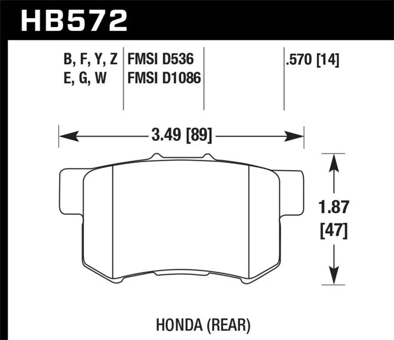 Hawk Performance Hps Street Rear Brake Pads For 07-08 Acura Tl Type S / 99-08 Acura Tl 3.2L 2