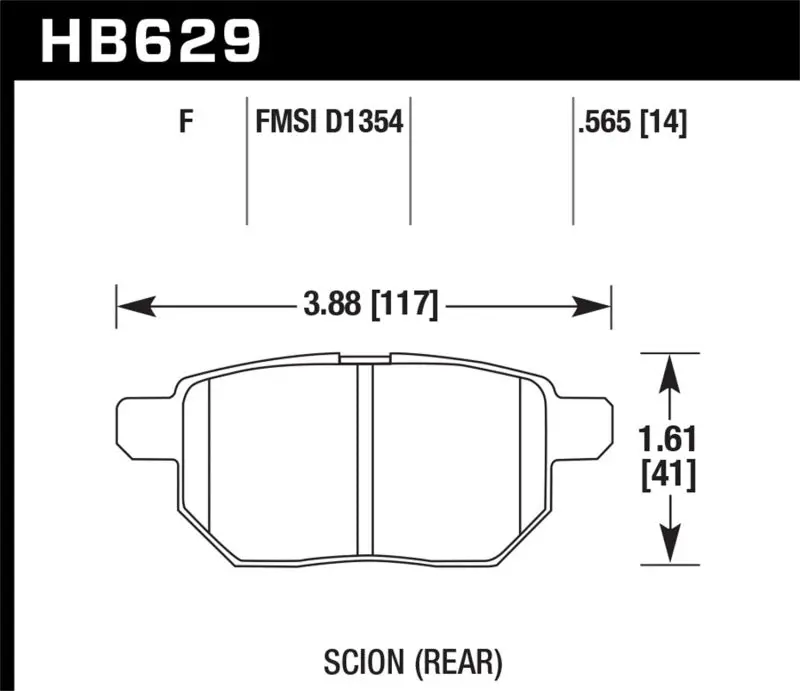 Hawk Performance Hps Street Rear Brake Pads For 08-11 Scion Xb, 09-10 Toyota Corolla, 09-10 Matrix, 10 Prius 2