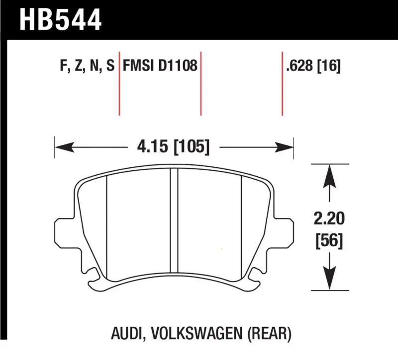 Hawk Performance Ht-10 Rear Brake Pads For 06 Audi A6 Quattro Avant/06-09 A6 Quattro 1