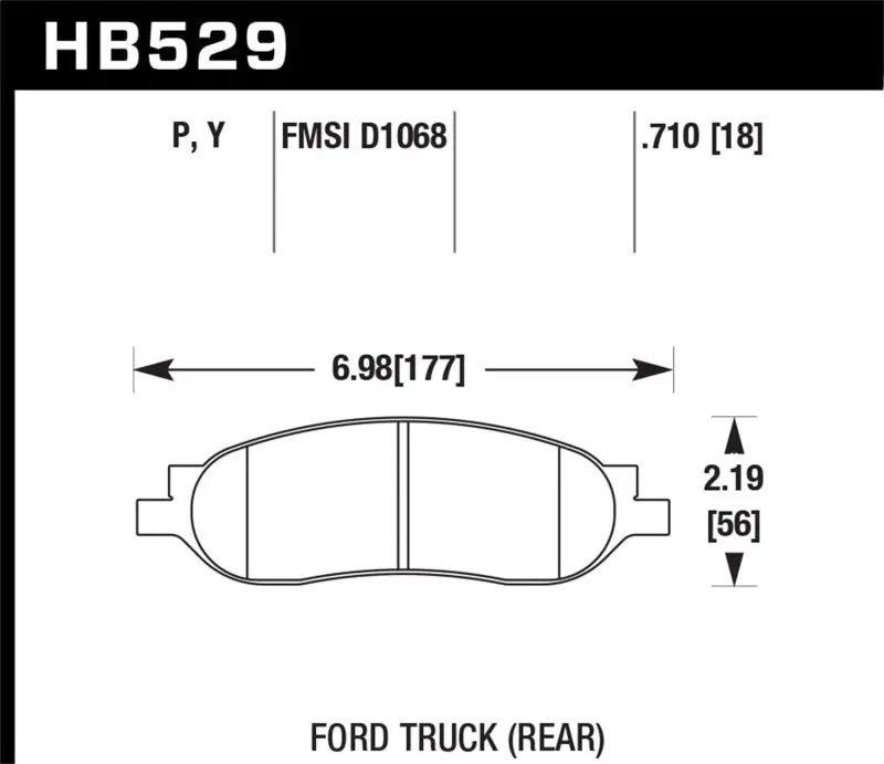 Hawk Performance Lts Street Rear Brake Pads For 05-07 Ford F250/F350 5.4L/6.0L/6.8L 1