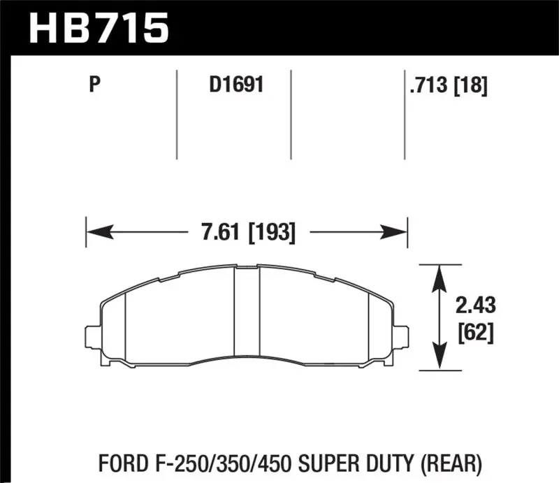 Hawk Performance Lts Street Rear Brake Pads For 15-17 Ford F-250/350 Super Duty 1