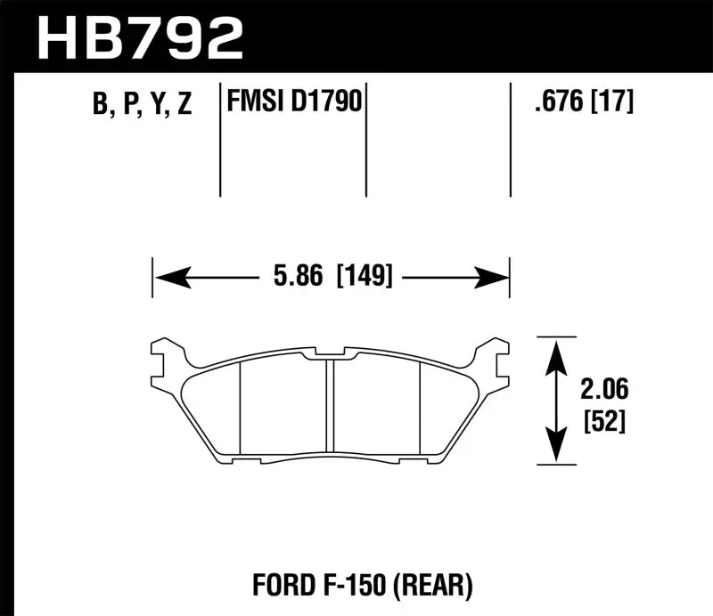 Hawk Performance Lts Street Rear Brake Pads For 2015-2017 Ford F-150 King Ranch Lariat Limited Platinum Ssv Xl Xlt 1