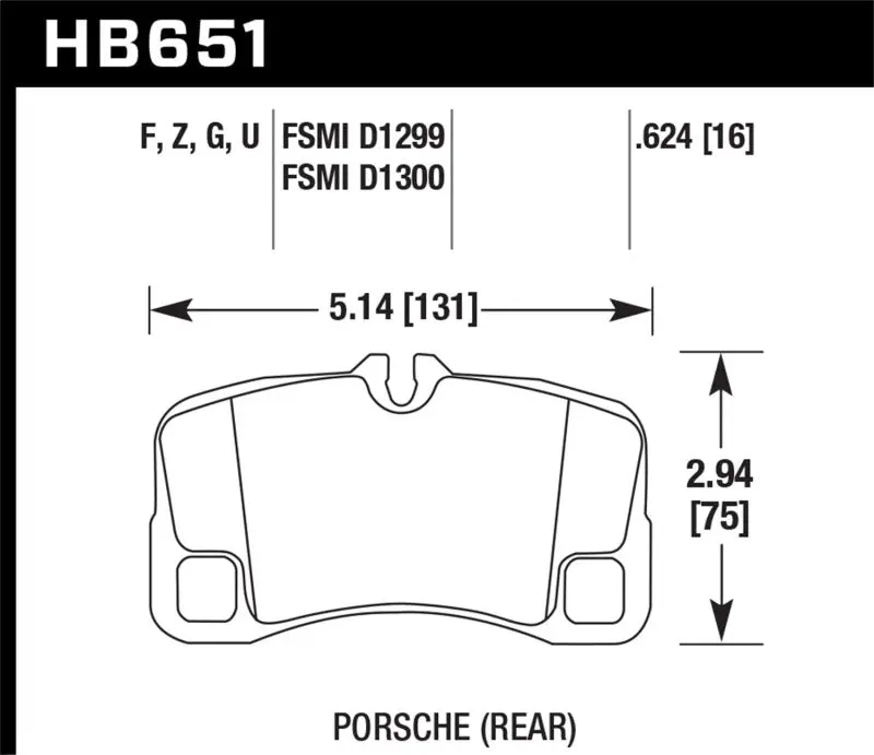 Hawk Performance Rear Ceramic Street Brake Pads For 07-08 Porsche 911 Turbo Gt3 Gt3 Cup 1