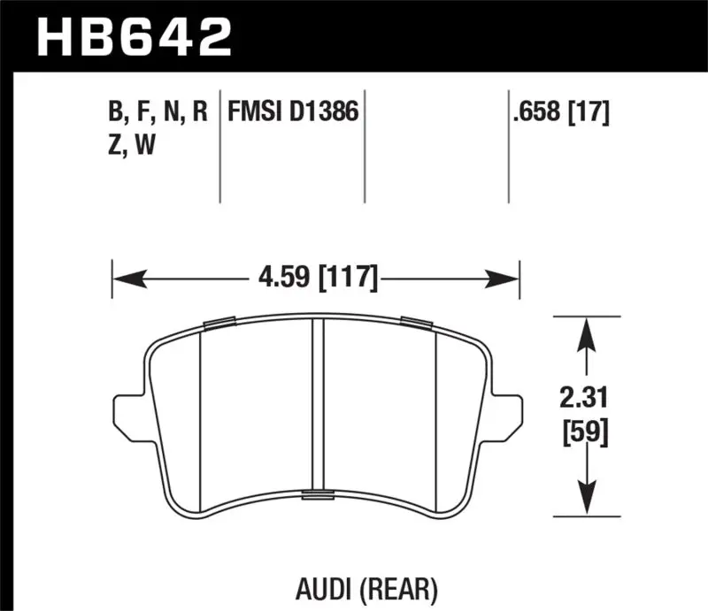 Hawk Performance Rear Ceramic Street Brake Pads For 09-10 Audi A4/Quattro, 08-11 A5 Quattro, 09-11 Q5 2
