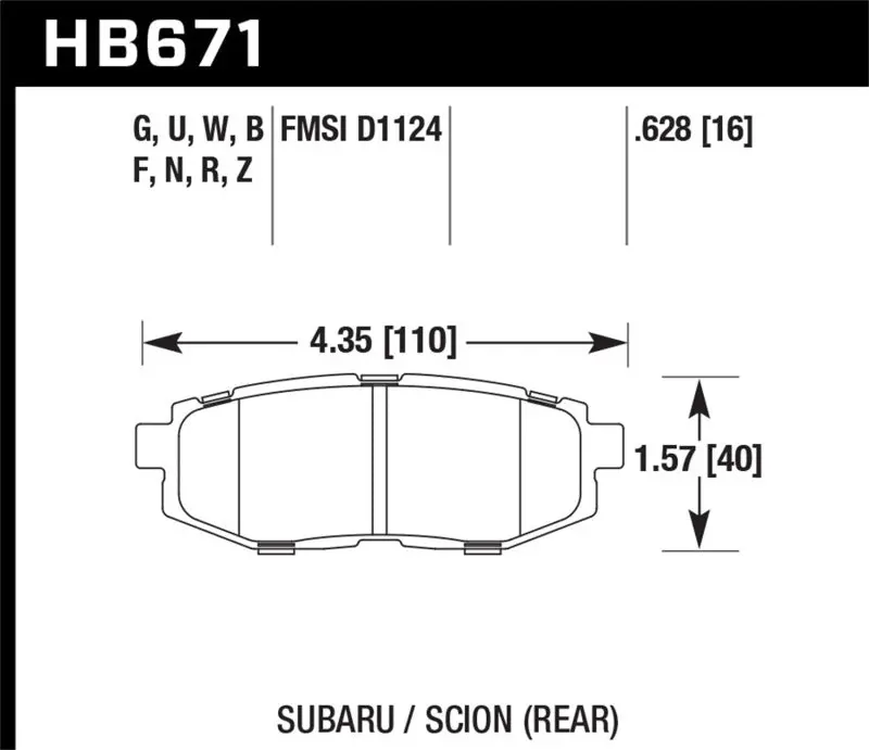 Hawk Performance Rear Er-1 Brake Pads With Clips And Shims For 13-16 Scion Fr-S 2.0L Base 1
