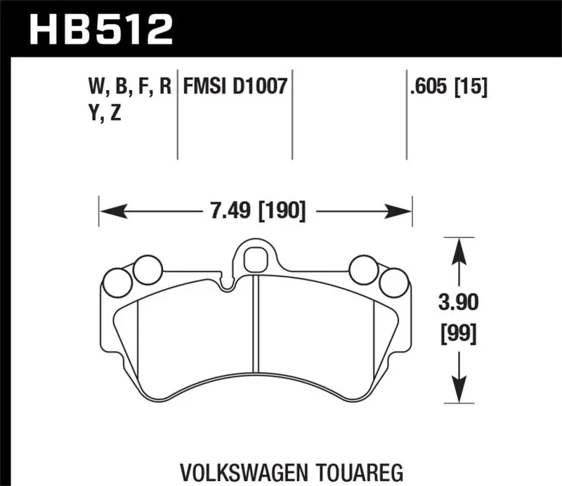Hawk Performance Street Brake Pads With Higher Friction - Mercedes-Benz G550 4X4, Porsche Cayenne, Volkswagen Touareg 2