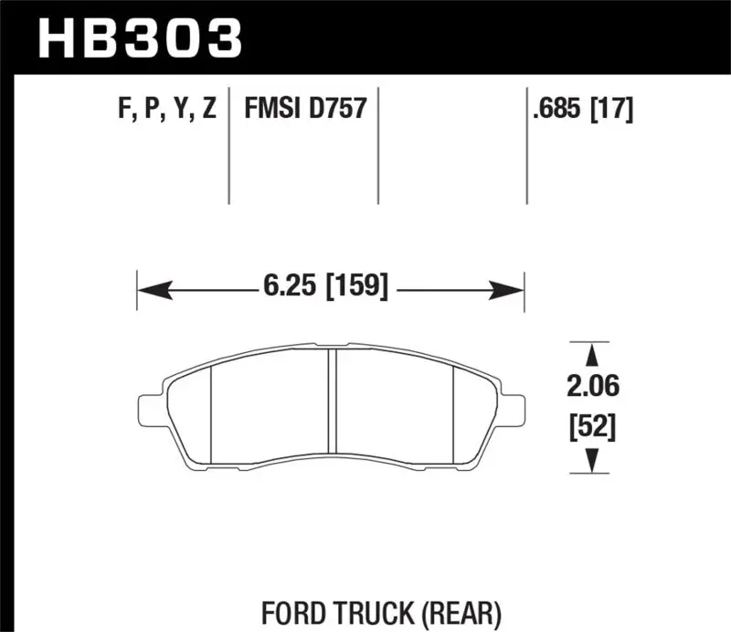 Hawk Performance Super Duty Street Brake Pads For Ford Excursion 2000-2005 And F-250/F-350 Super Duty 1999-2004 2