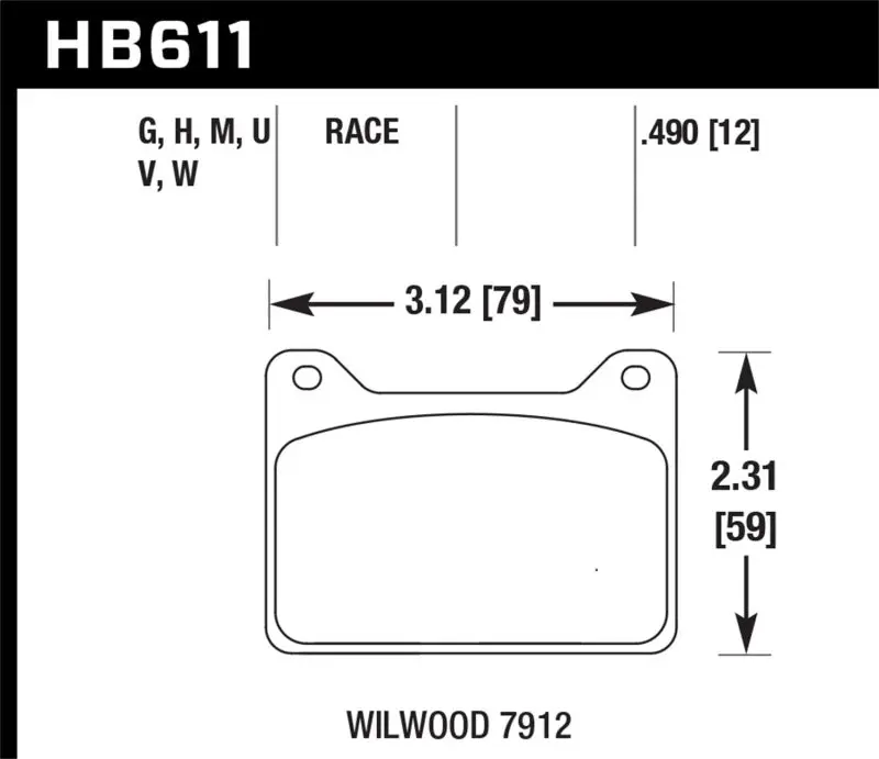 Hawk Performance Wilwood 7912 Dtc-30 Race Brake Pads 1