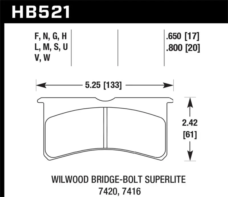 Hawk Performance Wilwood Superlite 4/6 Forged Thin Race Dtc-70 Brake Pads 1