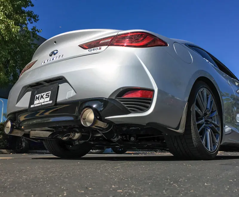 Hks Dual Hi-Power Titanium Tip Catback Exhaust For 2017 Infiniti Q60 Rwd 2