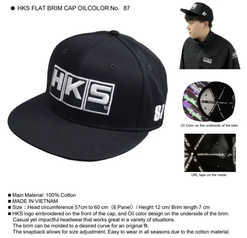 Hks Flat Brim Cap No. 87 Oil Color - Stylish Headwear 1