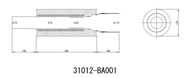 Hks Universal Carbon-Ti Cat-Back Exhaust 170Mm Shell 75Mm Diameter 1