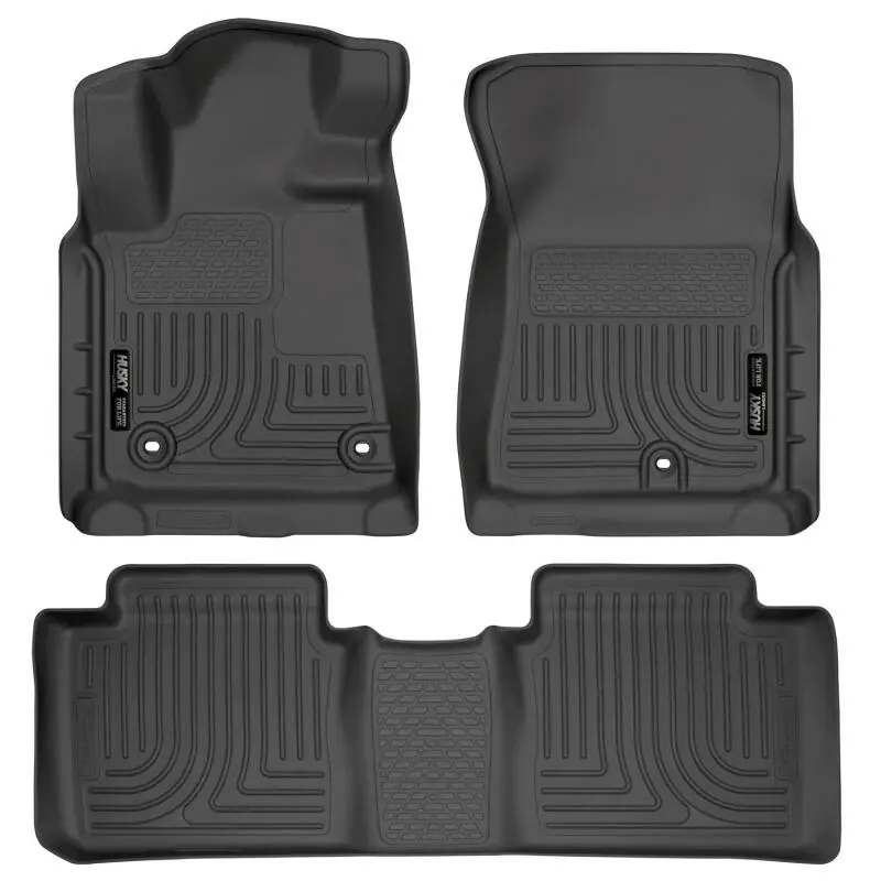 Husky Liners Weatherbeater Black Front & 2Nd Seat Floor Liners For 2014 Toyota Tundra Double Cab 1