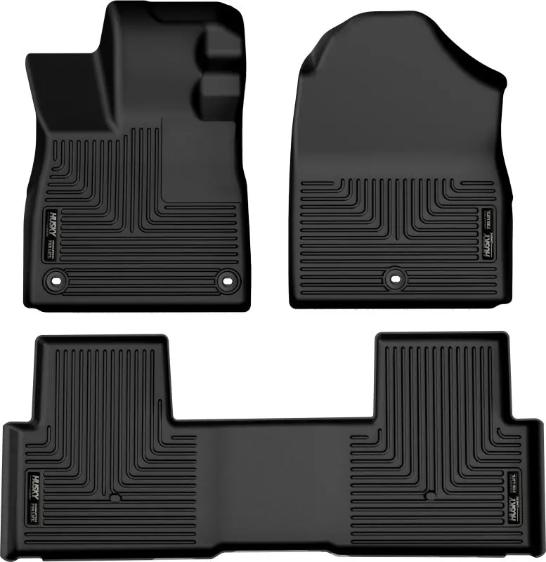 Husky Liners Weatherbeater Black Front & 2Nd Seat Floor Liners For 2023 Honda Pilot 1