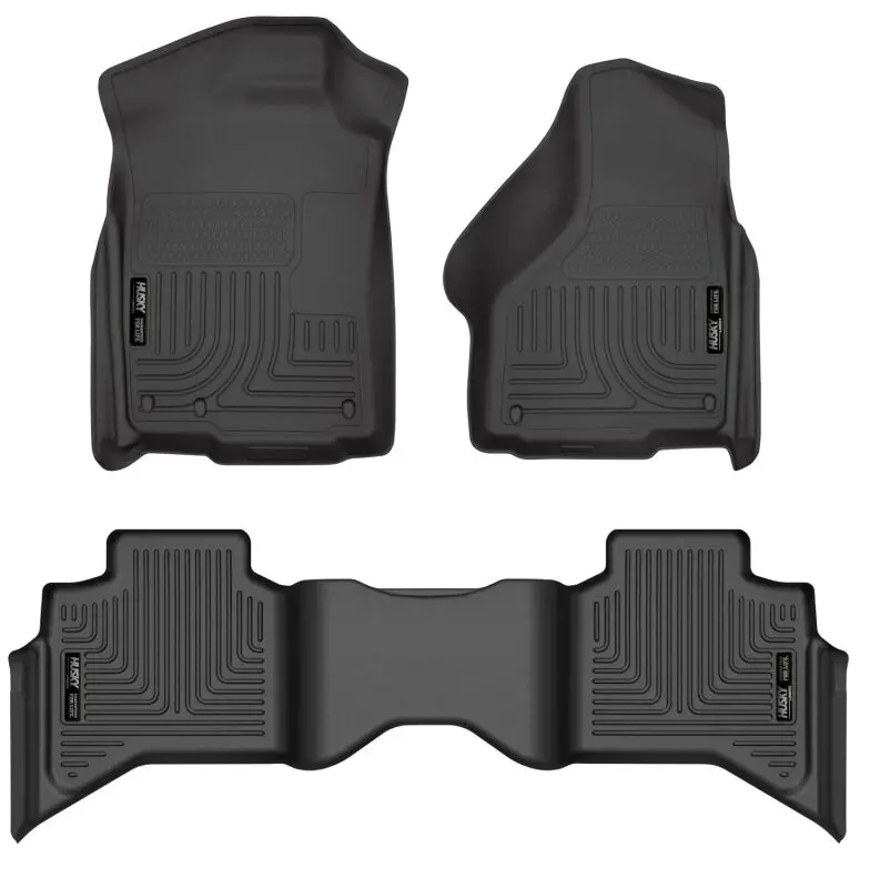 Husky Liners Weatherbeater Black Front & Second Seat Floor Liner For 09-12 Dodge Ram 1500 Quad Cab 1