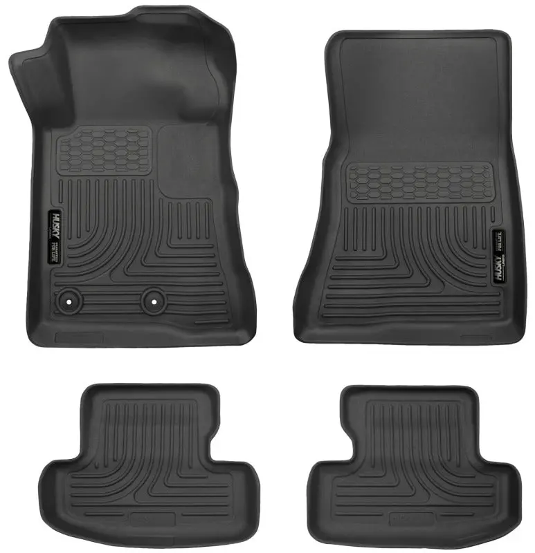 Husky Liners Weatherbeater Black Front & Second Seat Floor Liner For 15-22 Ford Mustang 1
