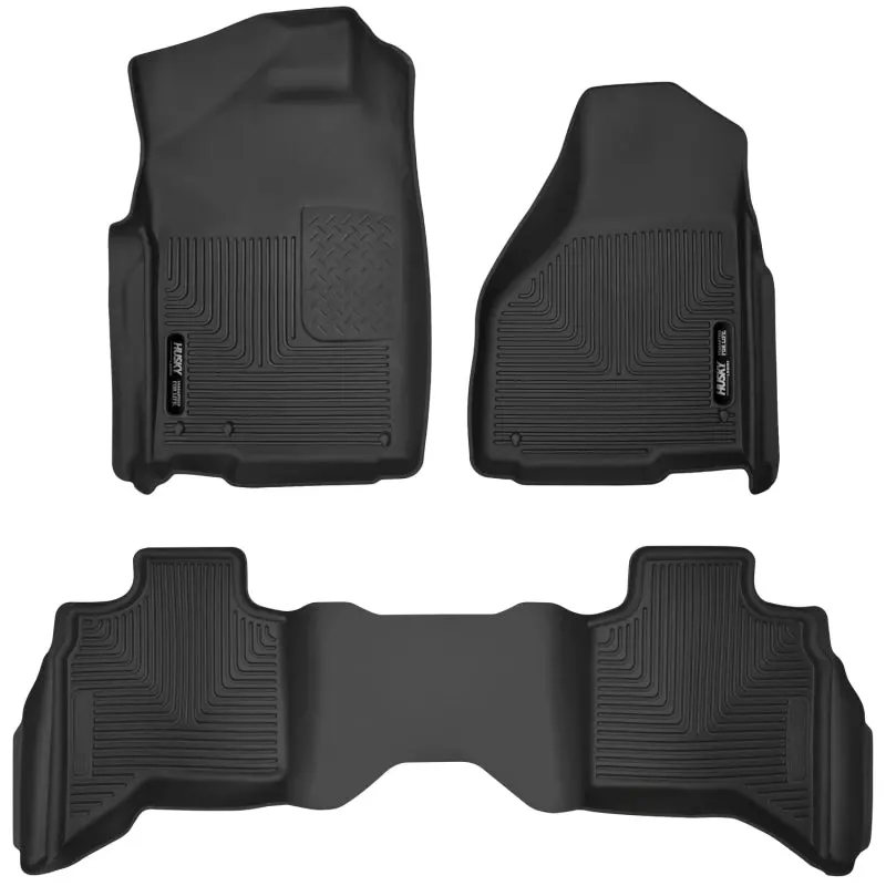 Husky Liners X-Act Contour Front & Second Seat Floor Liners - Black For 10-18 Dodge Ram 1500 Quad Cab 1