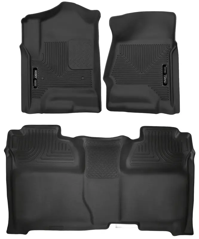 Husky Liners X-Act Contour Front & Second Seat Floor Liners For 14-18 Chevrolet Silverado Crew Cab 1