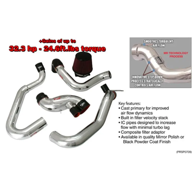 Injen Cast Aluminum Intake System With Intercooler Piping For 03-06 Mitsubishi Lancer Evo 8/9/Mr Black Short Ram 1