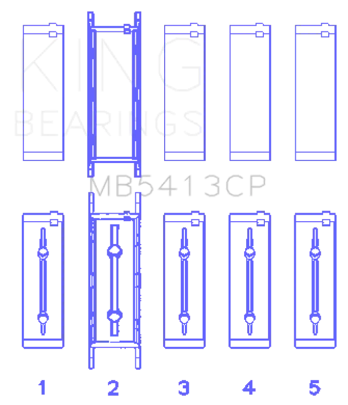 King Crankshaft Main Bearing Set For Opel Lnf/Lsj/L42/61/Z22se (Set Of 5) 1
