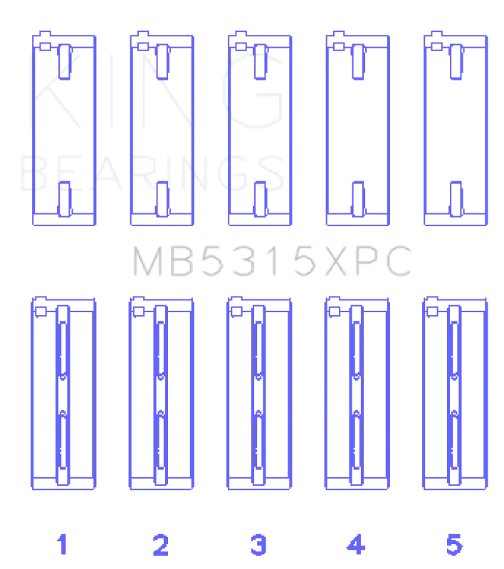 King Engine Bearings 4G63/4G64 Coated Performance Main Bearing Set Size Std For Mitsubishi Eclipse Galant Lancer Outlander 2