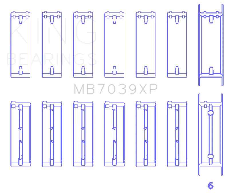 King Engine Bearings Bmw M20/M50 2.0L/2.5L/2.7L Performance Main Bearing Set Size Stdx 1