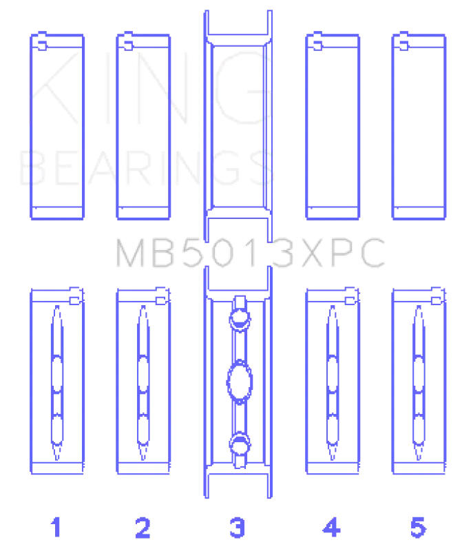 King Engine Bearings Chevy Ls1/Ls2/Ls6 Performance Main Bearing Set W/ Pmaxkote Size Std For Gm Vortec Ls Series 1