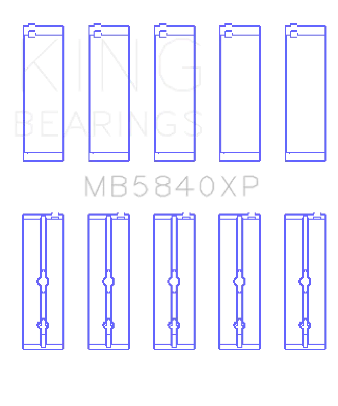 King Engine Bearings Crankshaft Main Bearing Set For Chrysler/Dodge Gen 3 Hemi 5.7L/6.1L/6.4L (Set Of 5) 2