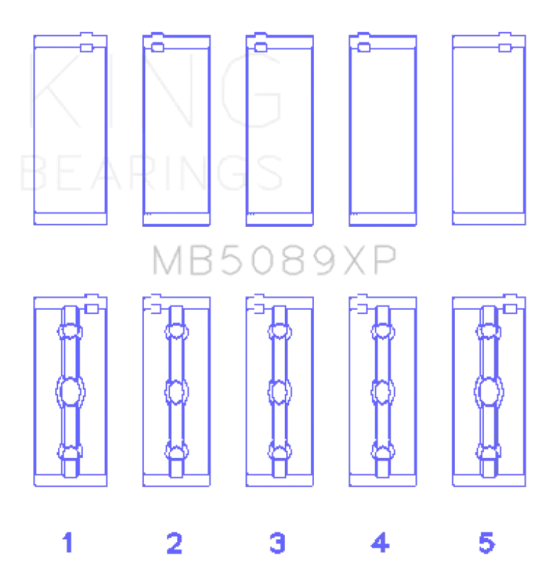 King Engine Bearings Crankshaft Main Bearing Set Set Of 5 For Toyota 1Rz 2Rz 3Rz 1991-2004 4Runner Previa Tacoma T100 2