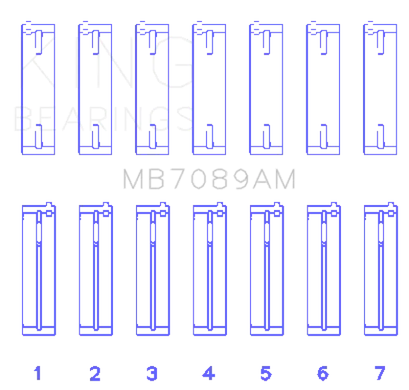 King Engine Bearings Crankshaft Main Bearing Set - Size Std For Audi/Volkswagen Abv/Aes/Aue 1