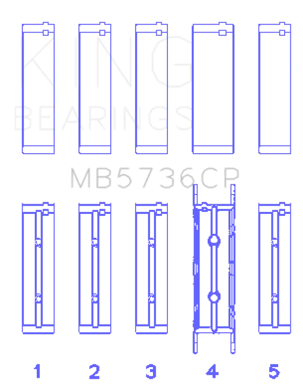 King Engine Bearings Crankshaft Main Bearing Set Size Std For Ford Powerstroke 6.0L 6.4L Diesel 1