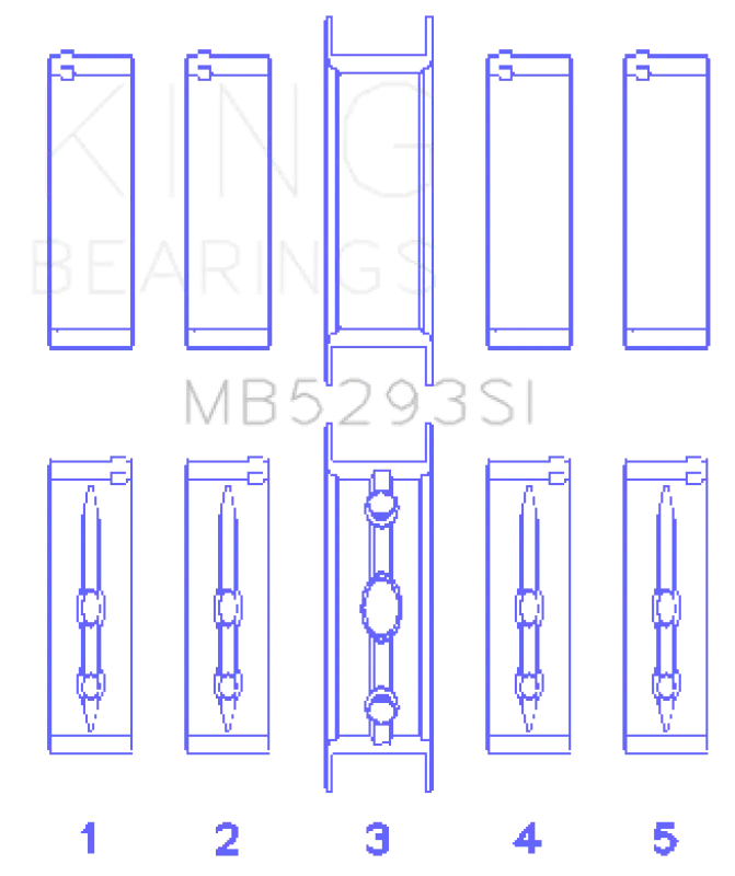 King Engine Bearings Gm 294/325/345/364Ci 4.8/5.3/5.7/6.0L L20/Ls1/Ls2/Ls4/Ls6 Main Bearing Set Size Std 1