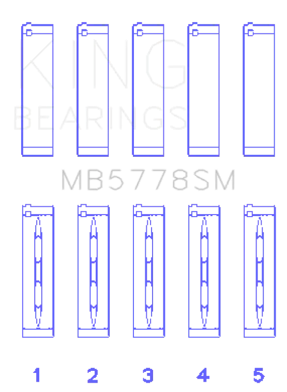 King Engine Bearings Main Bearing Set Size 0.25 Oversized For Audi/Vw 1.8/2.0 Tsi/Tfsi Compatibility 2