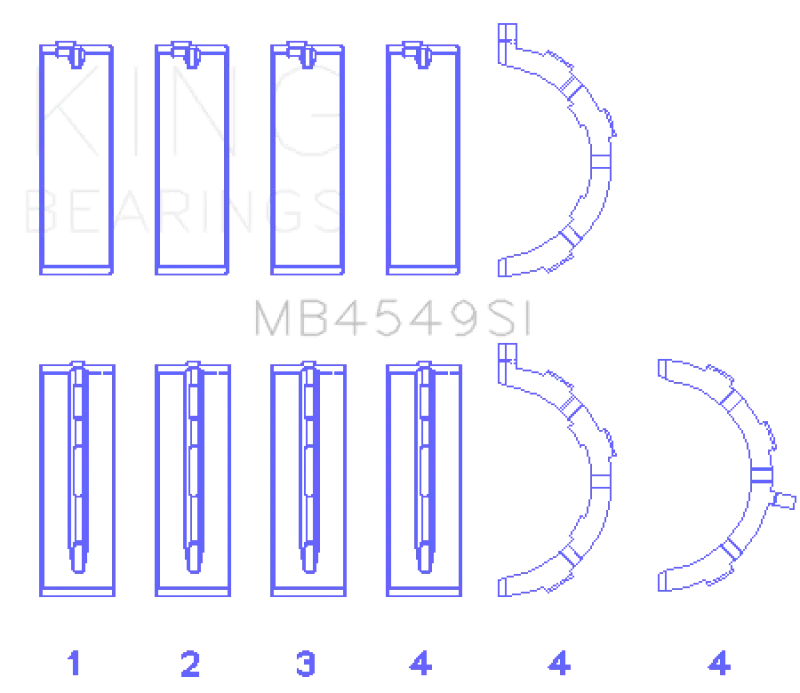 King Engine Bearings Main Bearing Set Size Std For Ford Ecoboost 3.5L/3.7L V6 1