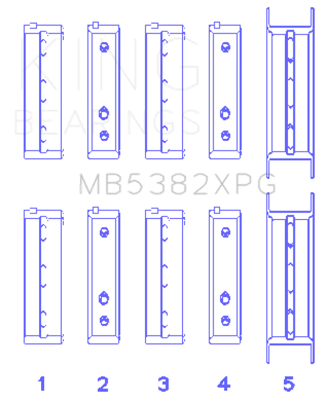 King Engine Bearings Performance Main Bearing Set For Subaru Ej20 Ej22 Ej25 Thrust #5 Position Size Std 1